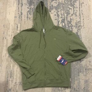 Champion Men's Olive Zip-Up Hoodie